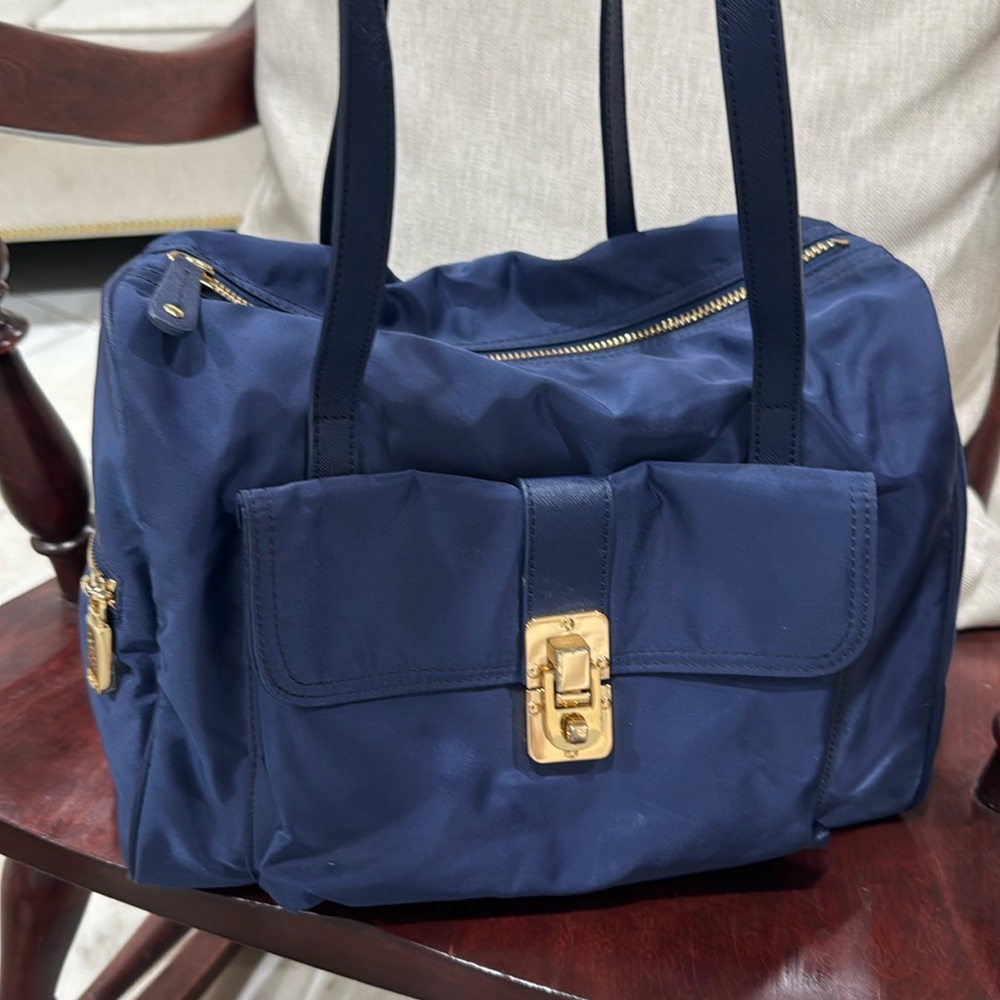 JPK Paris 75 mini duffel bag blue nylon shoulder purse 👛